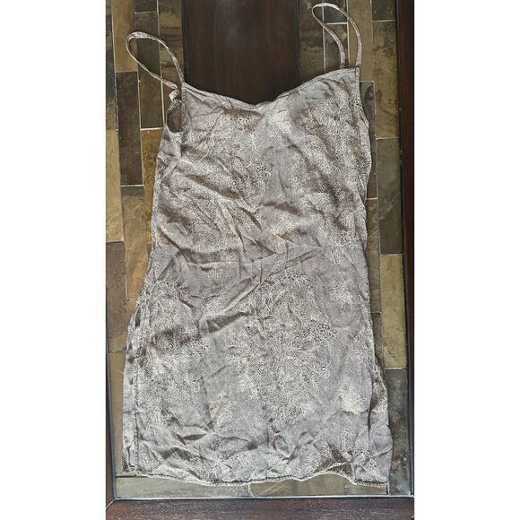 badgley mischka Slip Mini Dress Size Small Vintage Gray - Picture 2 of 7